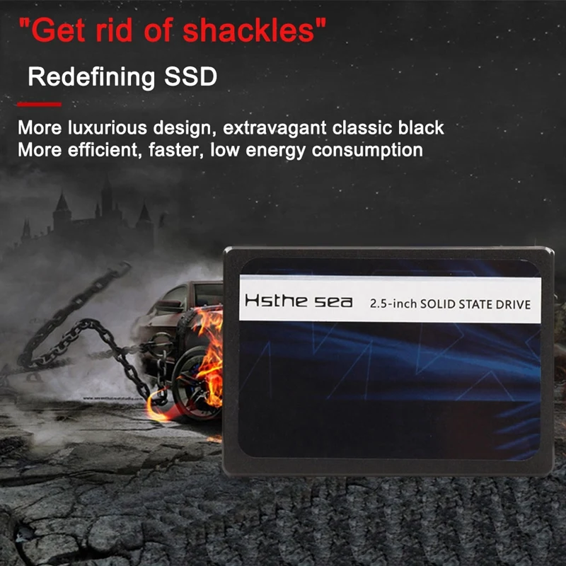 Hsthe Sea SSD 2.5-Inch SATAIII 500 MB/S Built-In Desktop Notebook Computer High-Speed Solid State Drive Black