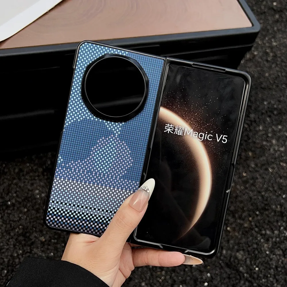 حافظة لهاتف هواوي هونور ماجيك V5 من ألياف الكربون الصلبة المغناطيسية للشحن اللاسلكي غطاء خلفي واقٍ لهاتف ماجيك V5 V3 Shell #4