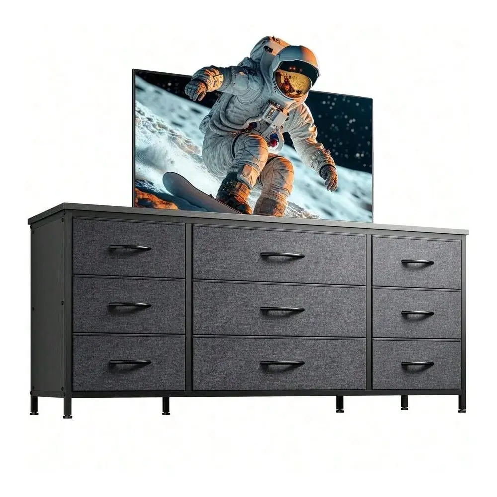 

Dresser TV Stand With Drawers, Media Console Table For 60, TV Console With 9 Drawers For Bedroom, Entertainment Center With Stu