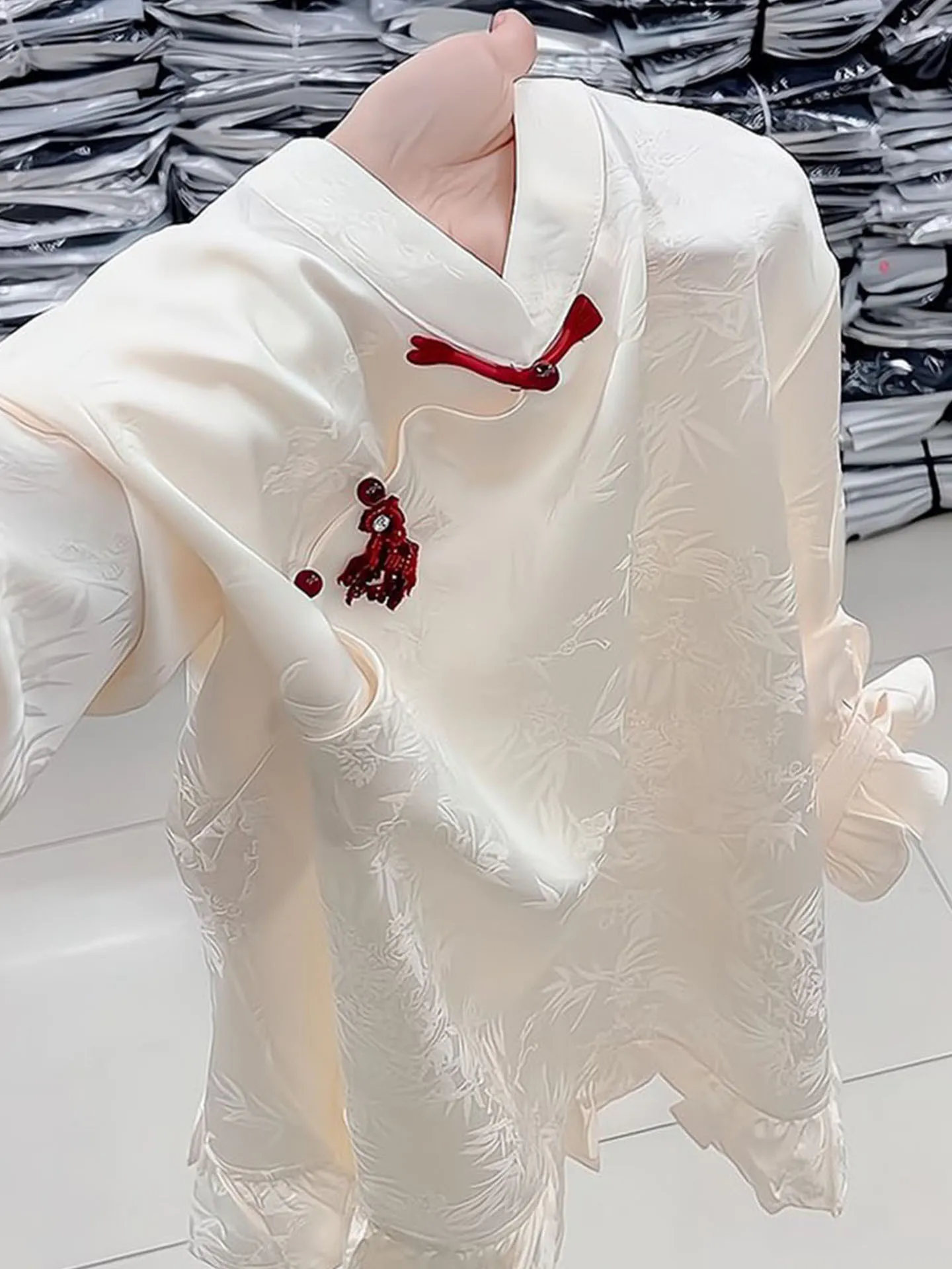 

Ele Embroidered Long Sve Women's Suit Traditional Chinese Sle Button Design Spring Faion Casual Wear Adult Size