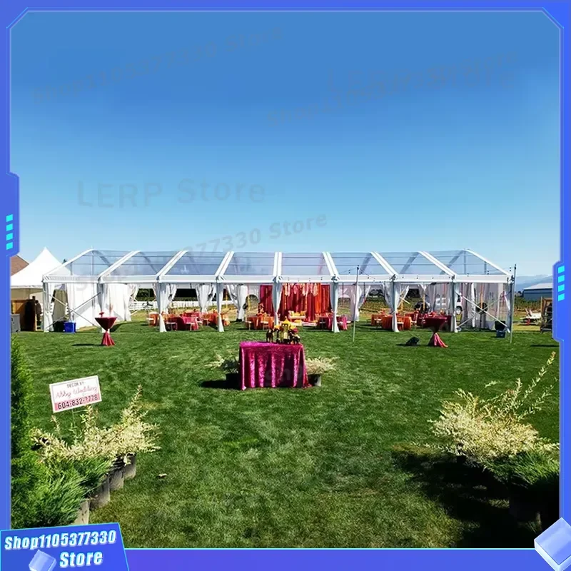 Haoteer P0016 30 sqm outdoor camping party wedding hut tent 4x8 size PVDF/PVC fabric, aluminum frame, weatherproof and - view 6