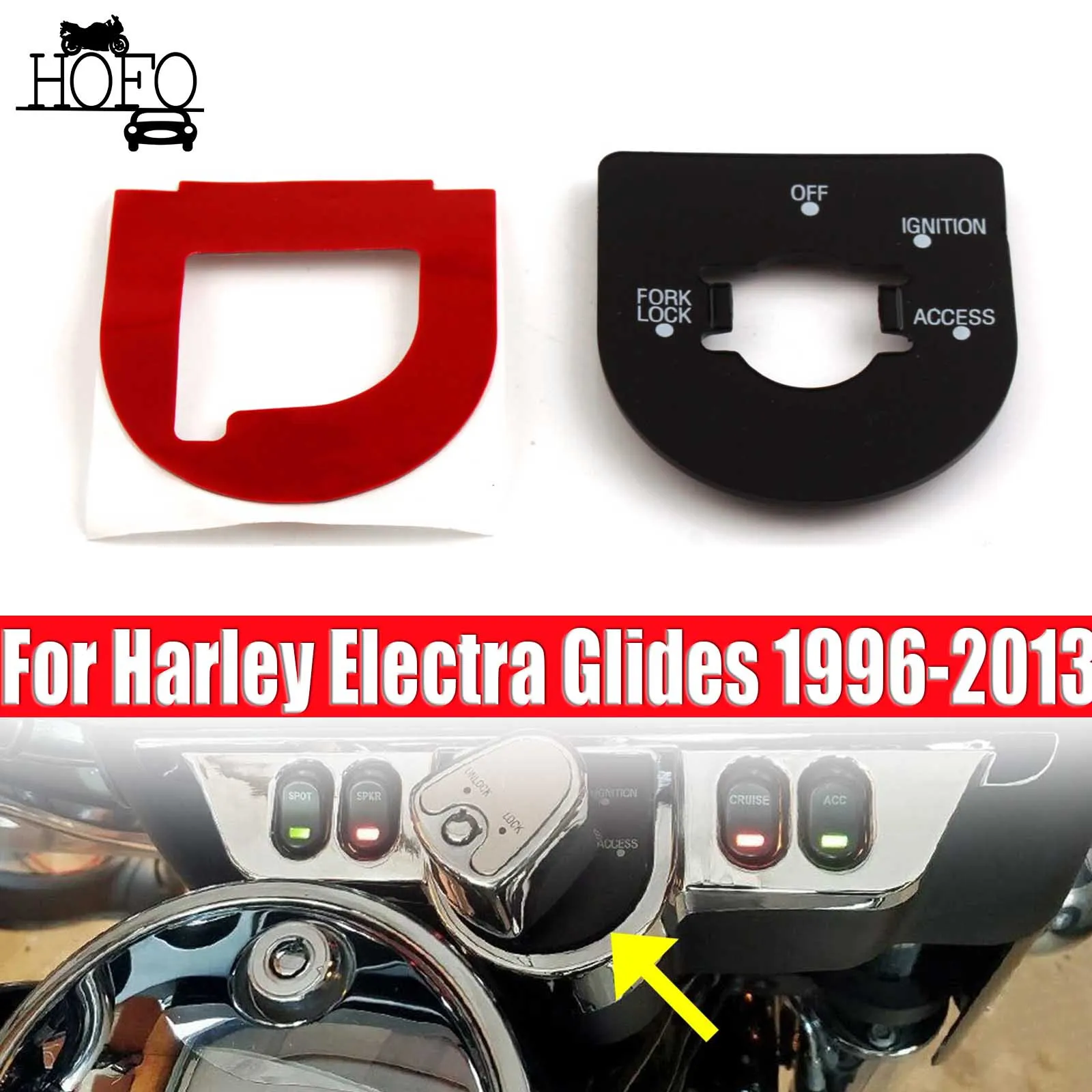 

For Harley Electra Glides 1996-2013 Street Glides 2006-2013 Ignition Switch Panel Trim