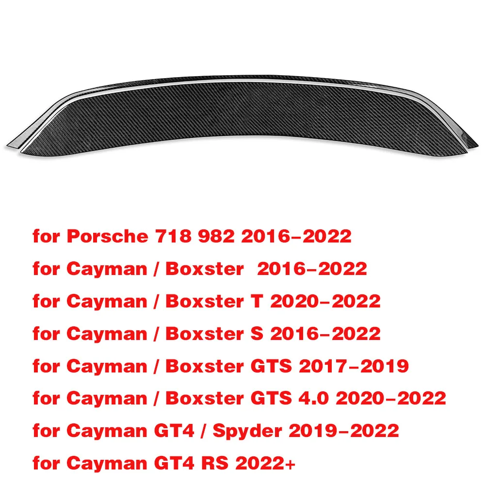 Car Tail Wing Decoration Sticker Cover Trim for Porsche 718 982 Cayman Boxster 2016-2022 Exterior Accessories Carbon Fiber