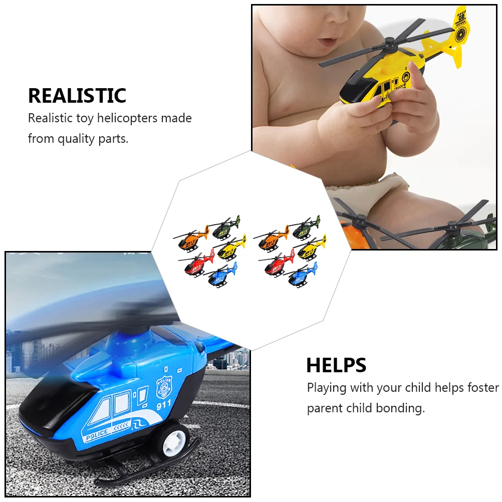 10 Pcs Helicopter Toy Useful Flying Toys Small Outdoor Playset Mini Plane Playthings Kids Child