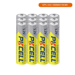 12PCS  AAA Battery 3A 1.2 Volt Ni-MH AAA Rechargeable Battery Triple A Batteries 1.2V 1000mAh AAA flashlight Battery PKCELL