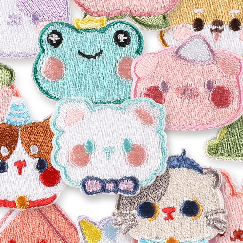 13 stücke Nette Tier Anime Mit Eisen Auf Patches Für Kleidung Gestickte Selbstklebende Nähen Stoff Kinder Mädchen Diy Jacke Lot thermische – Detail 4