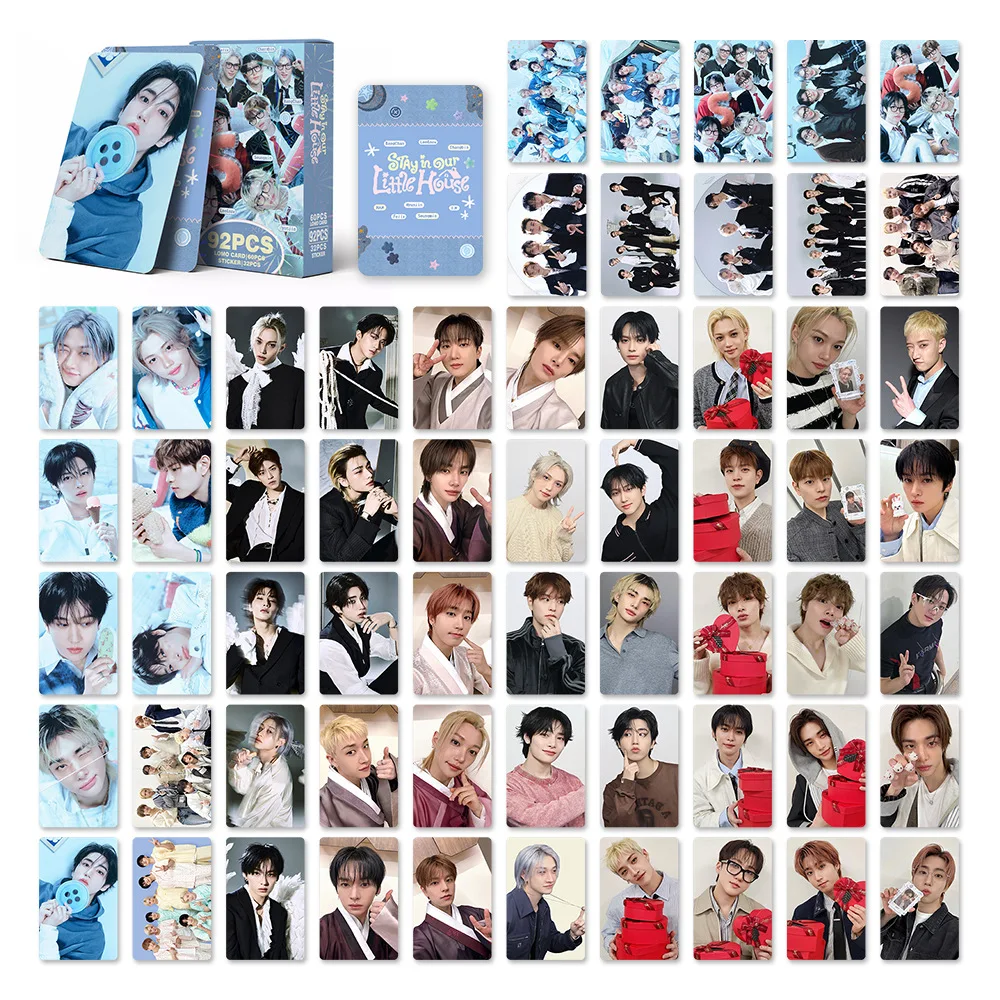 

92pcs Small Card STRAYKIDS LOMO Card SKZOO Peripheral Postcard FELIX HYUNJIN STAY in Our Little House Photo Card LOMO Card