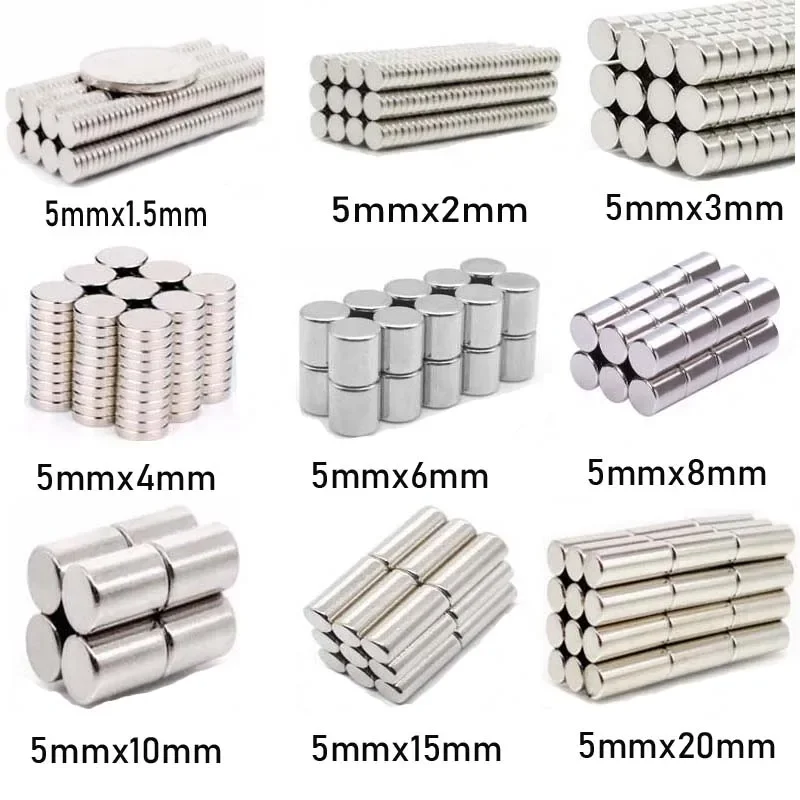 

10/50Pcs Magnet Small Round Magnet Strong magnets Rare Earth Neodymium Magnet 5mm Diameter 0.5/1/1.5/2/3/4/5/6/8/10/15/20mmThick