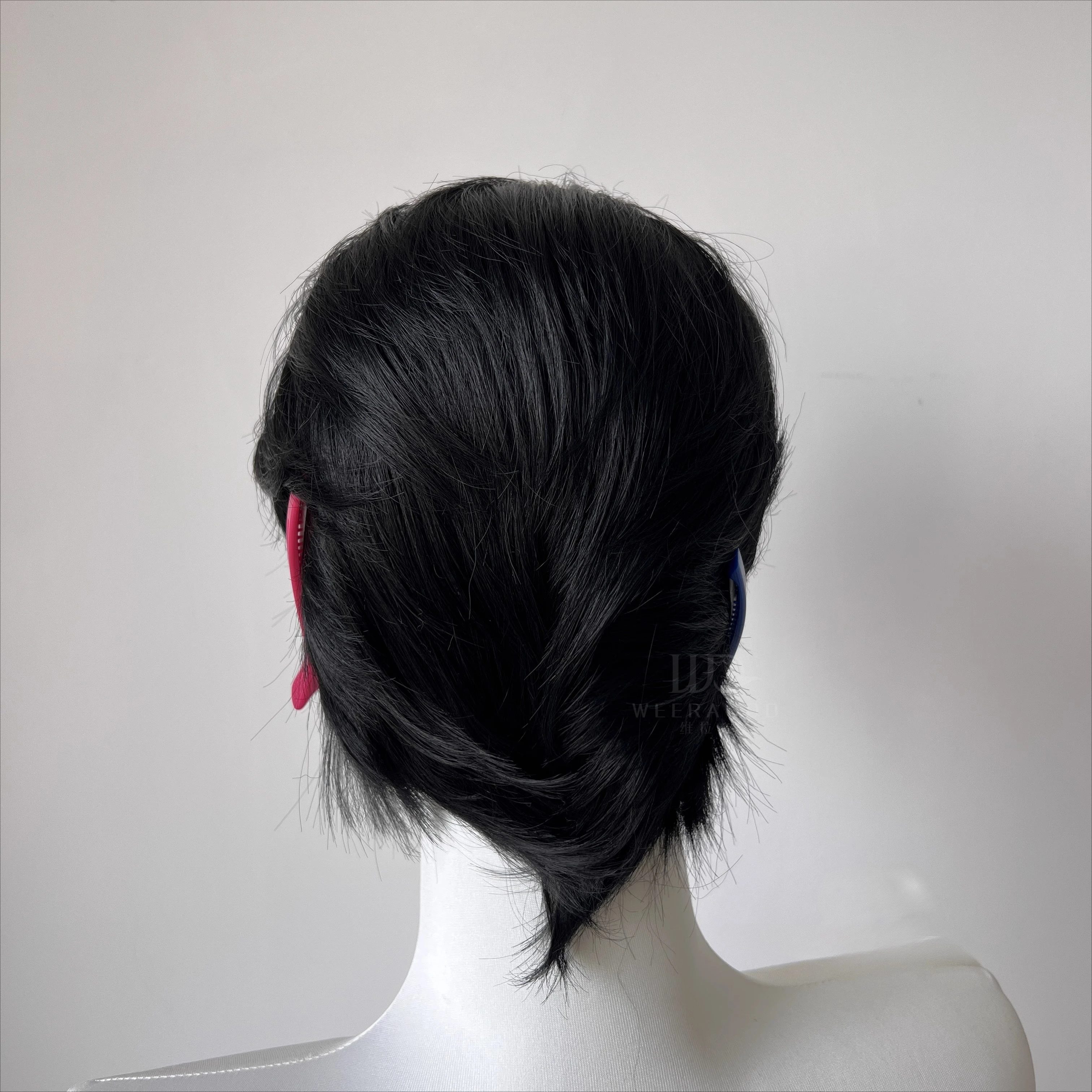 Black Short Hair Wig for Man with A Slicked-back Hairstyle Cosplay 13*4 HD Synthetic Lace Front Wig  Short Wigs Frontal Peluca
