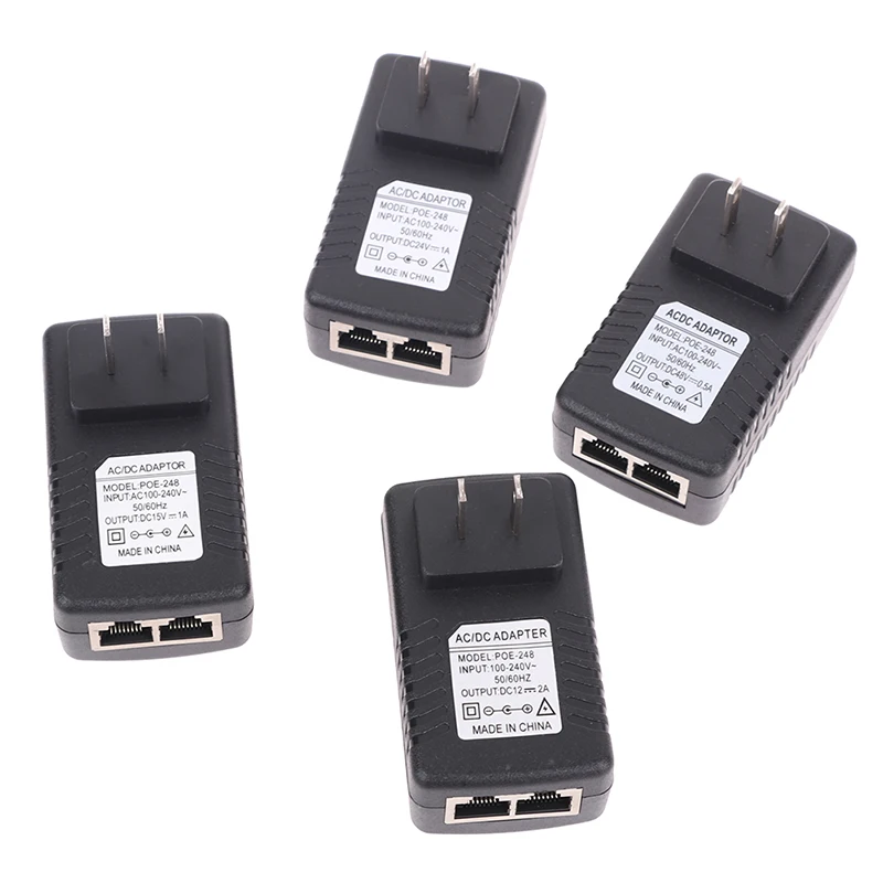 AC 110V-240V to DC 12V 15V 24V 48V 0.5A 1A POE Injector power adapter