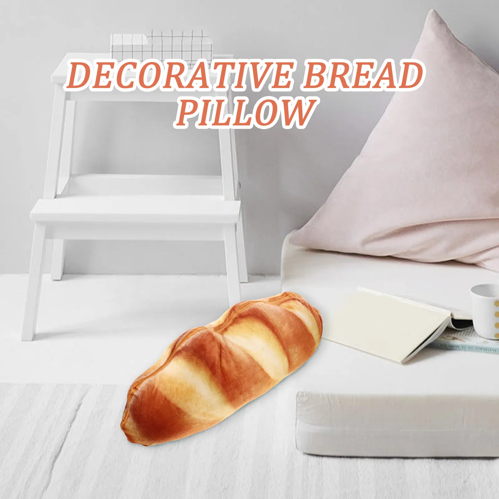 

Soft Bread Shaped Pillow Big Size Hugging Sleep Cushion for Bed Couch Car Decor Realistic Bread Throw Pillow Furry Hugging Toy