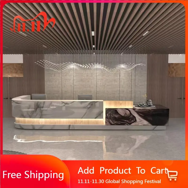 

Beauty Luxury Reception Desks Shelves Modern Restaurant Best Company Desks Unique Display Hotel Escritorio Lounge Furniture