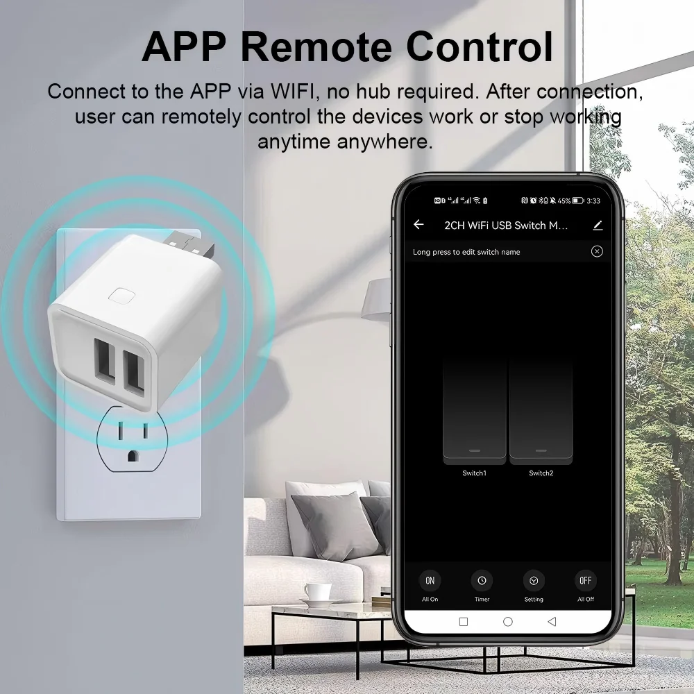 Tuya Smart WiFi Micro 1 2 3 USB Adaptor Switch 5V Mini USB Power Adaptor Smart Life Control Via Alexa Google Yandex Alice