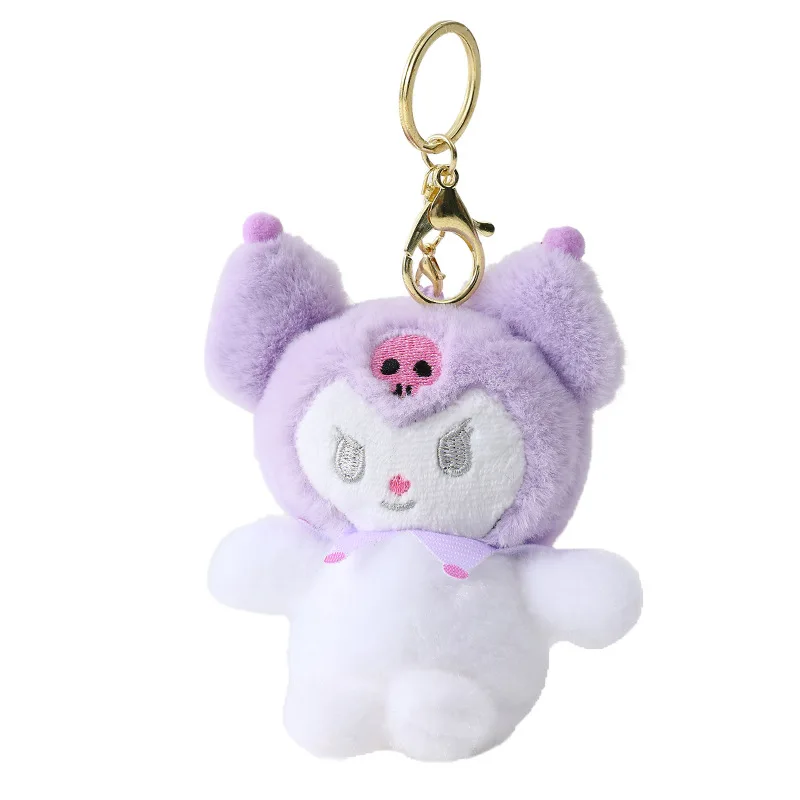 13.5 ซม.Kuromi Melody Plush กระเป๋ากระเป๋าเป้สะพายหลังจี้พวงกุญแจ Charm ของขวัญวันเกิด