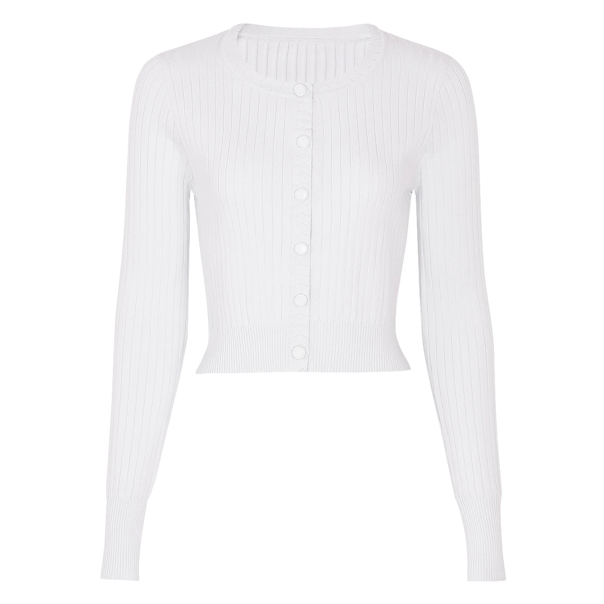 

Высококачественная весенне-осенняя новая женская модная удобная вязаная куртка-кардиган с круглым вырезом и длинными рукавами