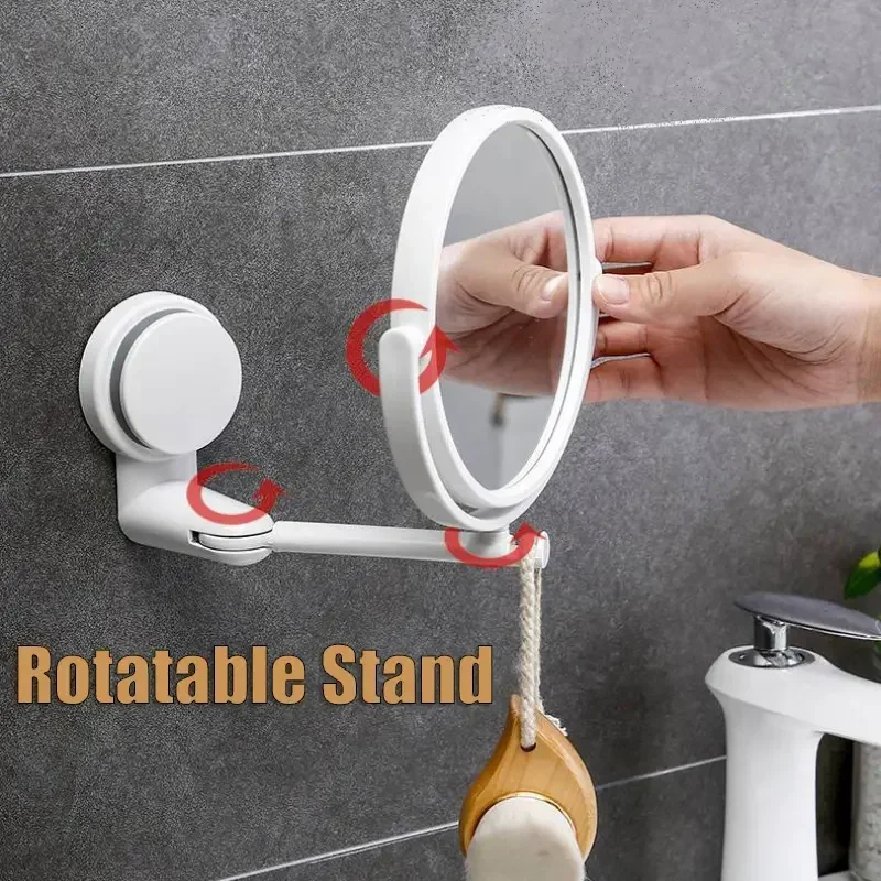 

Wall Mounted Round Shaving Mirror 360° Swivel Folding Cosmetic Mirror HD Bathroom Accessories Folding Vanity Bathroom Mirror