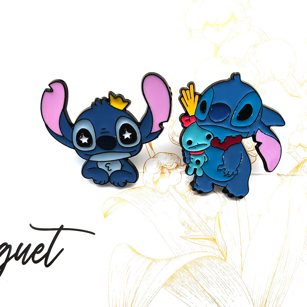 Akrylowa broszka Disney Stitch, przypinka anime Stitch, figurka akcji, zabawki, przypinka z kreskówki, akcesoria, prezenty kawaii