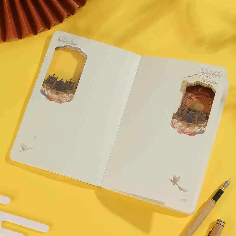 Wudang Mountain 3D Stereo Hollowed Out Notebook Cultural Creative Hand Account Notebook Birthday Gift Graduation Season Gift