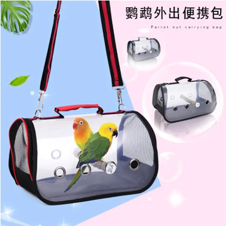 Transparent Shoulder Portable Car Bird Bag Pet Parrot Out Backpack Starling Bird Cage Backpack