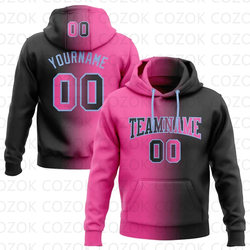 Customized Hoodie Pink Color splicing Jersey 3D Printed  Unisex Pullovers Hoodie Casual Sweatshirts