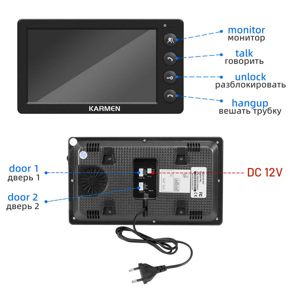 Indomita Wired Video Intercom System for Apartment Outdoor Door Phone Street Call Panel RFID Doorbell Support Electronic Lock