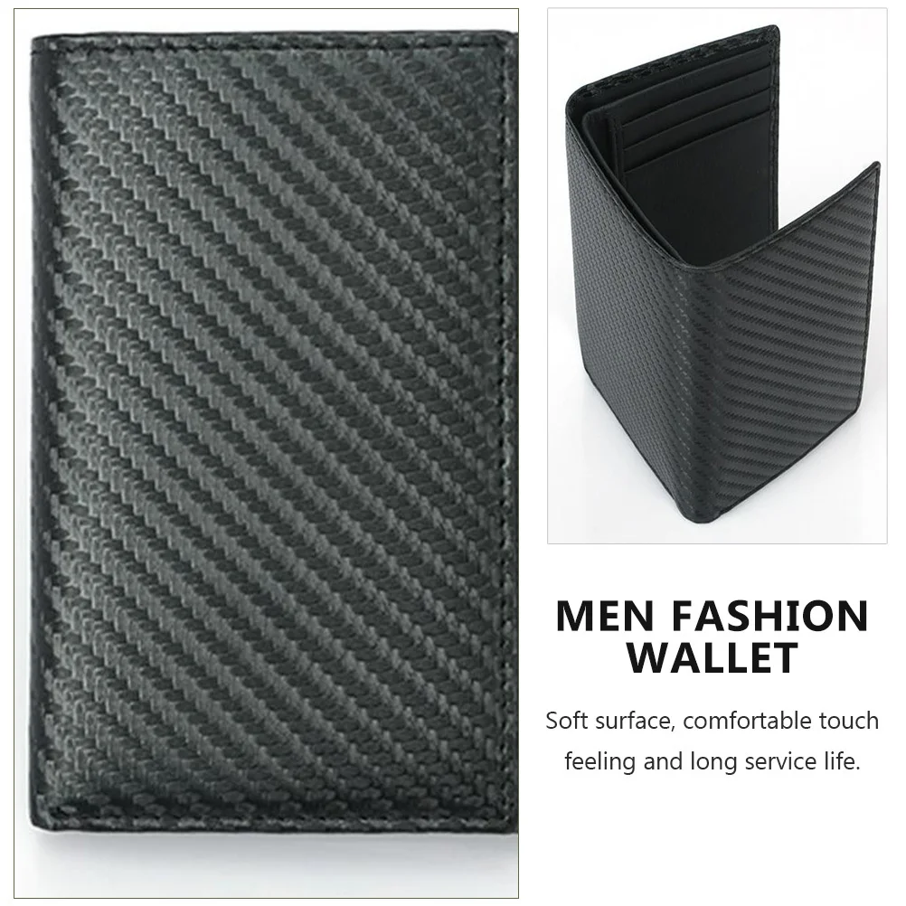 

1Pcs Carbon Fiber Men Wallet Large Capacity Foldable Purse Soft Durable Coin Money Storage Purse Fashion Credit