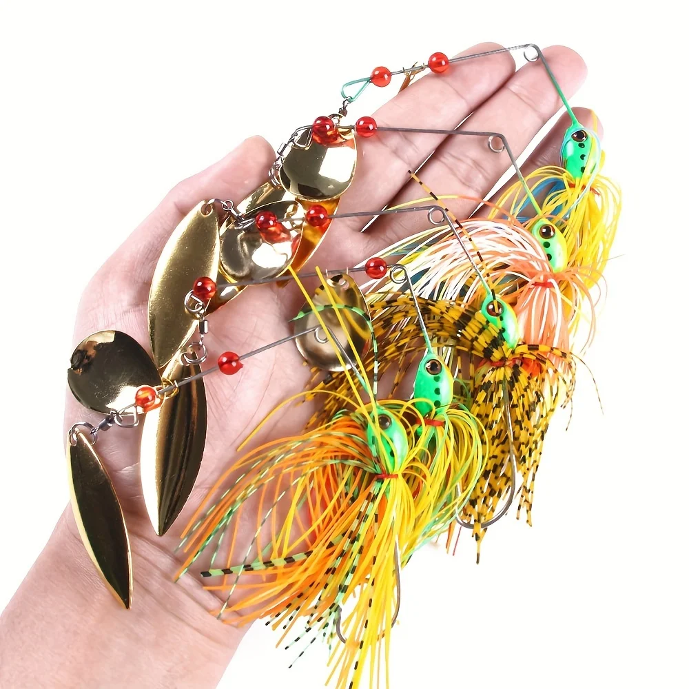 

5Pcs Spinnerbait Fishing Lures Set Bass Fishing Buzzbait Multicolor Metal Spinner Baits Swim Jigs