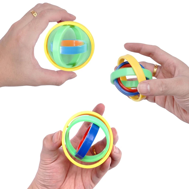 12/6PCS Infinite Flip Fidget Toy Finger Gyro For ADHD Autism Anxiety Kids Carnival Prizes Birthday Party Favors Gifts