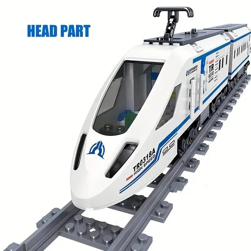 513pcs MOC high-speed trains in the train Tracks series assembling Building block model Children\'s educational toys For Gifts