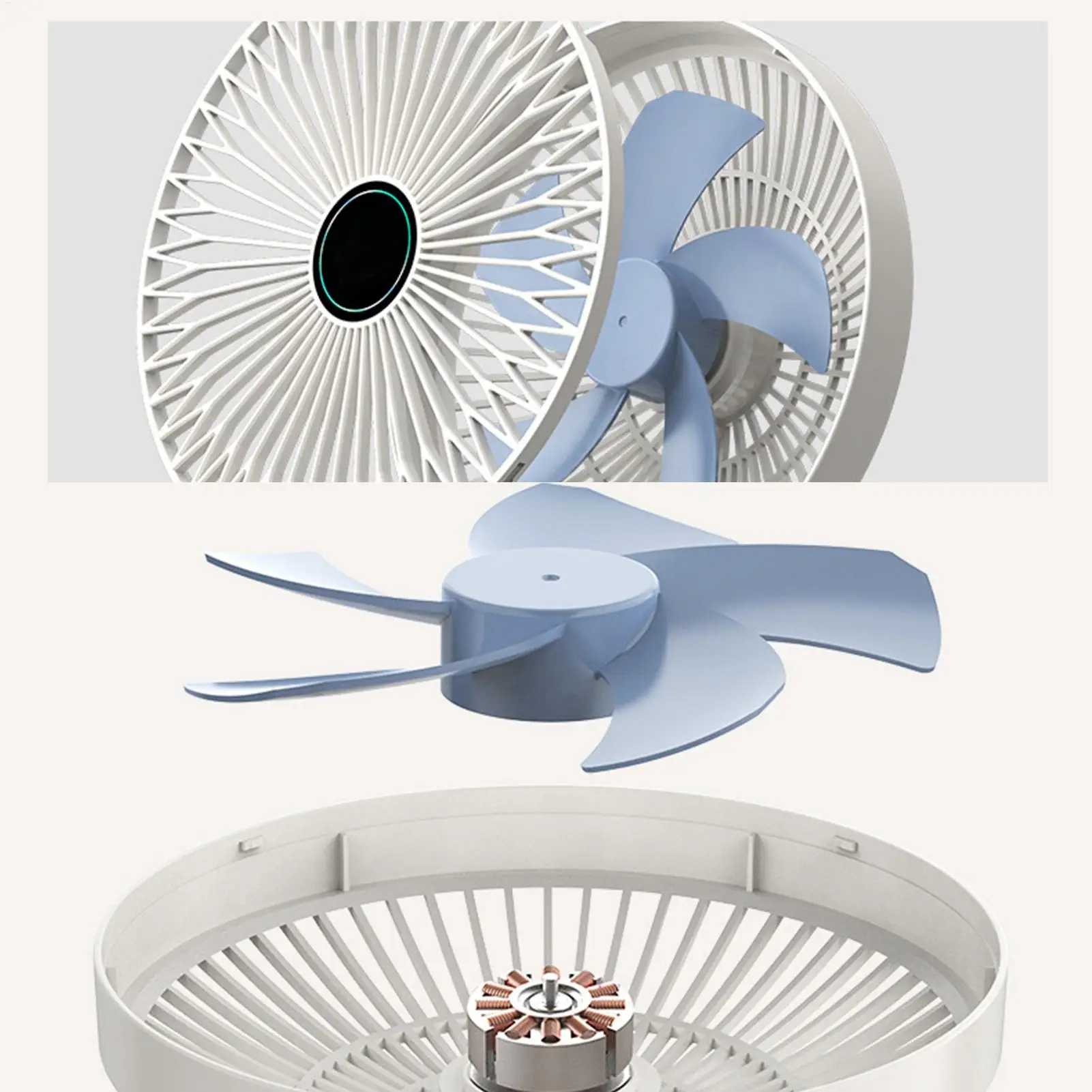 Small Desk Fan Wall Mount Oscillating 3 Speeds 90 Foldable Portable Table Top Fan For Living Room Home Office Dorm Kitchen
