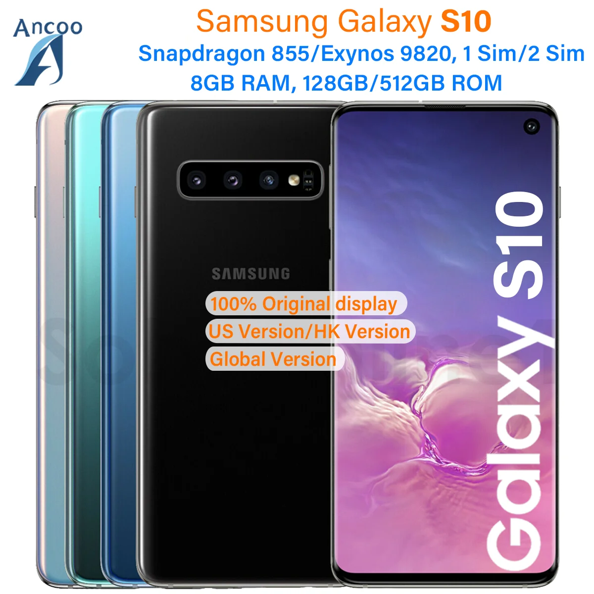 Samsung Galaxy S10 G973U1 G9730 G973FD 128G/512G ROM Original Snapdragon 855 Octa Core 6.1