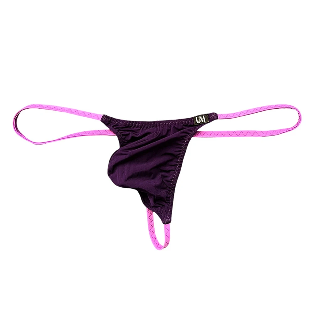 

Men Color Blocking Mesh SissyPouch G-string Underwear Low Rise Japanese Thongs High Elastic Underpants See Through Men's Panties