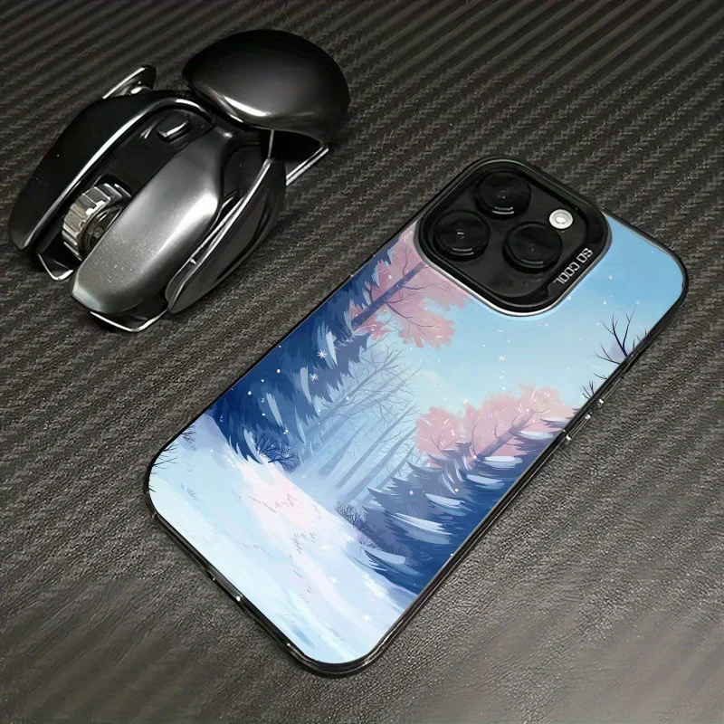 Forest landscape phone case for iPhone 17 16 15 14 13 12 11 Pro/ Max/Plus shock-proof rear cover anti-fingerprint