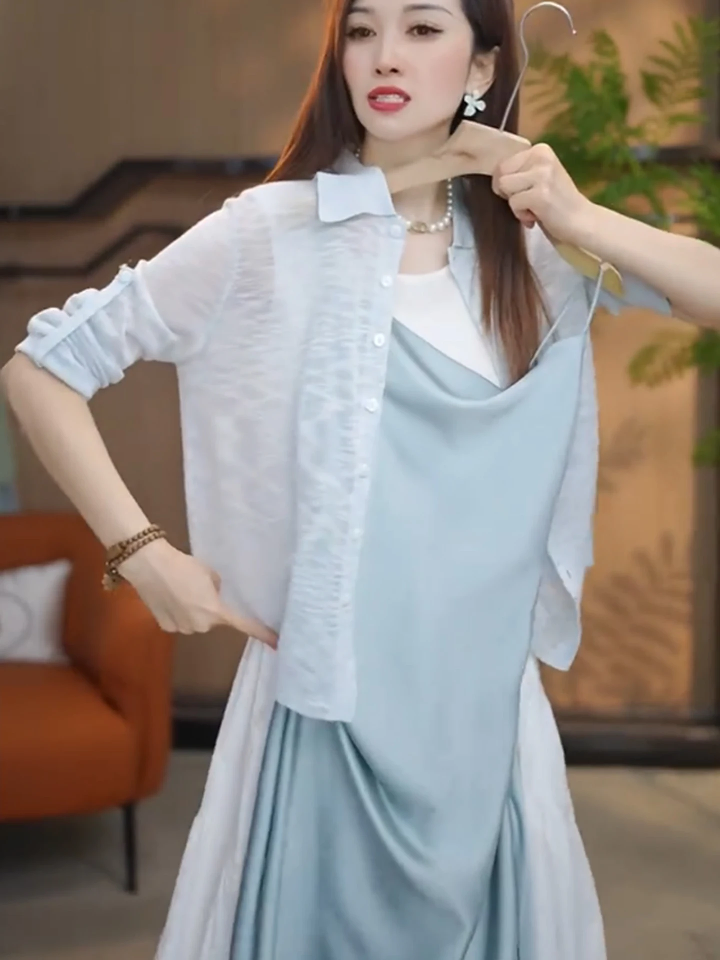 Cárdigan de Punto de Seda de Hielo de Manga Larga para Mujer, Estilo Casual, Top Adeazante, Transpirable, Moda de Verano, V...