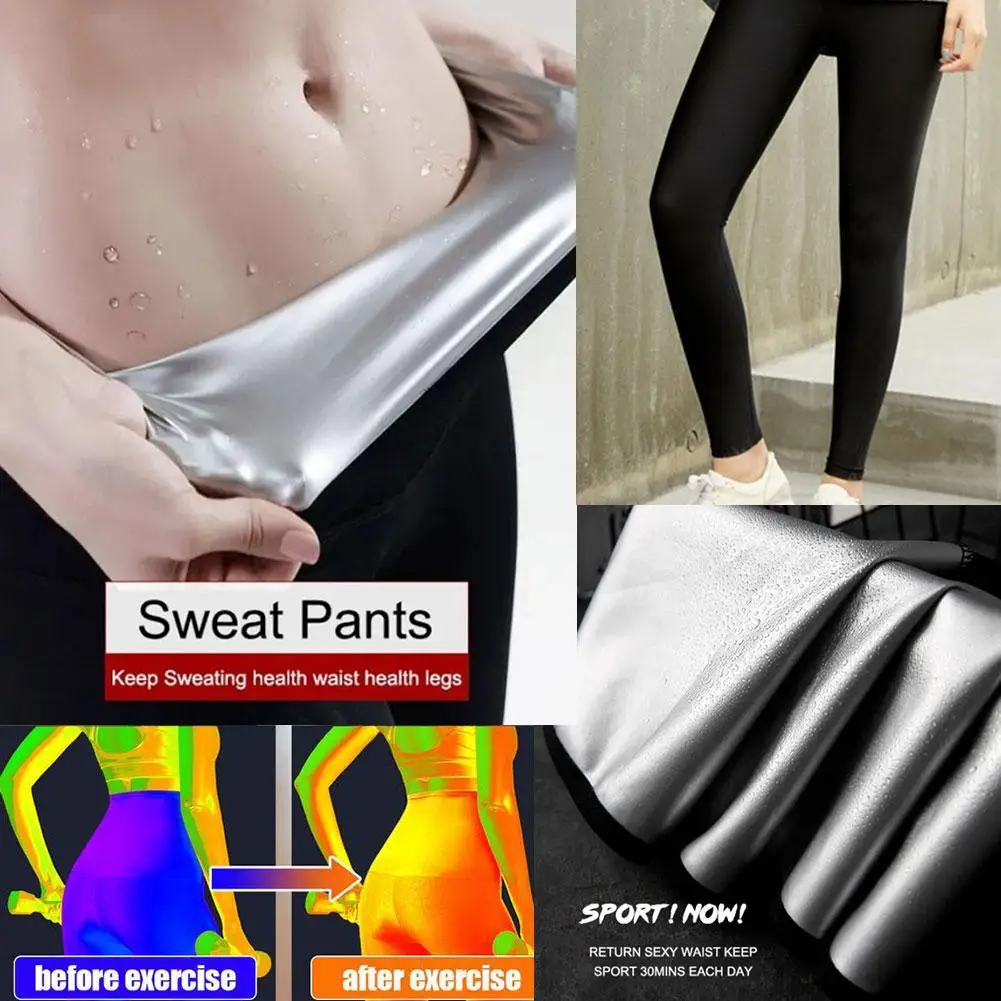 Calças de moletom fitness para mulheres, calças de suor, cintura moldando, proteção contra suor, W3R5