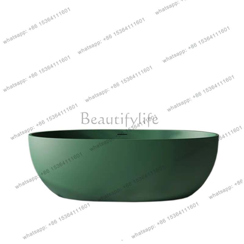 

Homestay Internet celebrity home artificial stone bathtub integrated resin transparent oval double ceramic bathtub