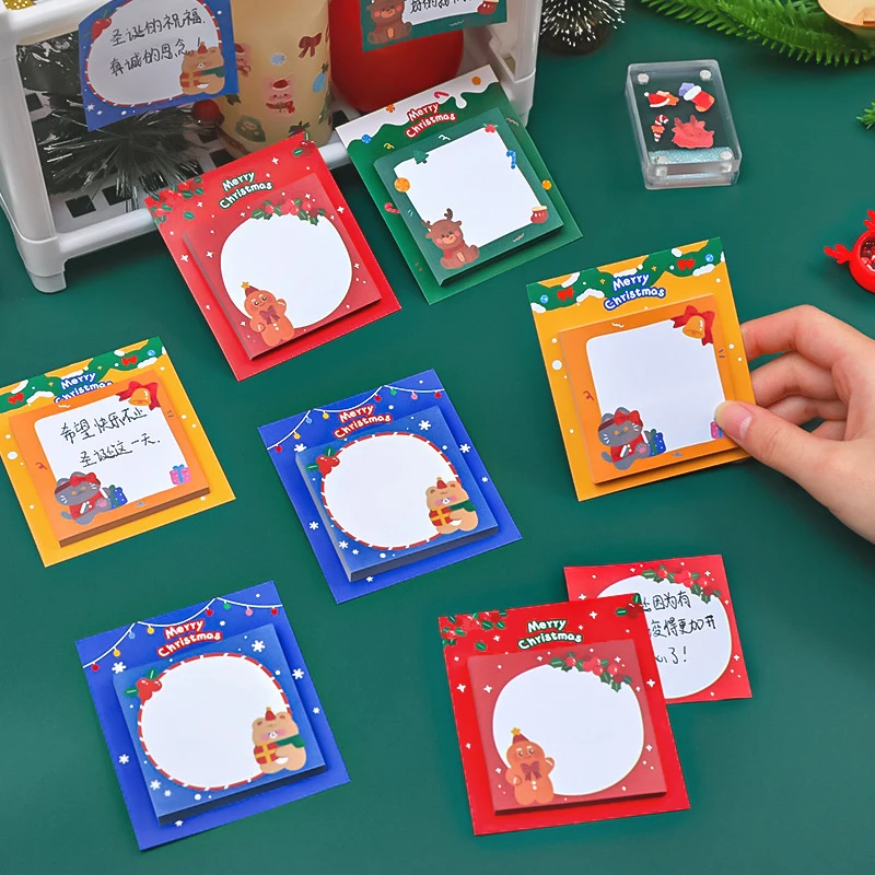 Kawaii Santa Claus Natal Memo Pad Sticky catatan lembar untuk melakukan daftar perencana stiker stiker sekolah kantor Dekorasi alat tulis