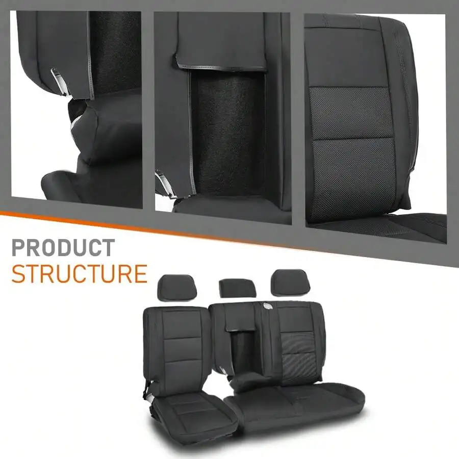 

Black Full Seat Covers Set For Jeep Grand Cherokee 4 Door 2011-2019