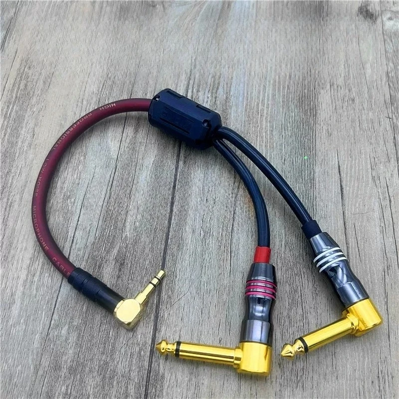 Dual 6.35mm to 3.5mm Anti-Interference Stereo Audio Cable for Roland EX Battery Internal Recording Live Streaming Accompaniment