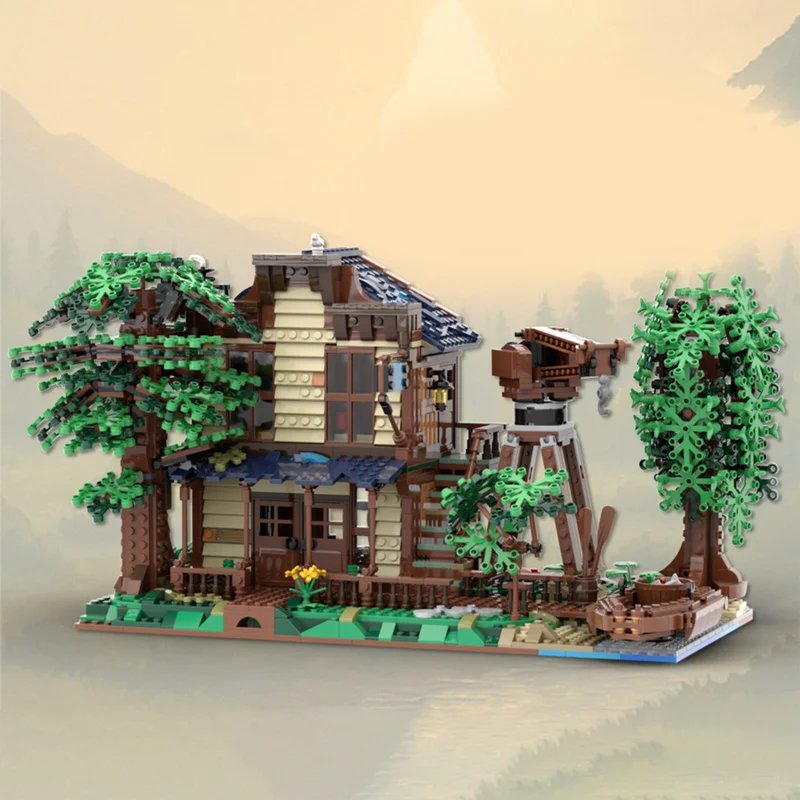 

2162 MOC Rustic Trading Outpost Lively Detailed DIY Model Building Blocks Birthday Toys Gift