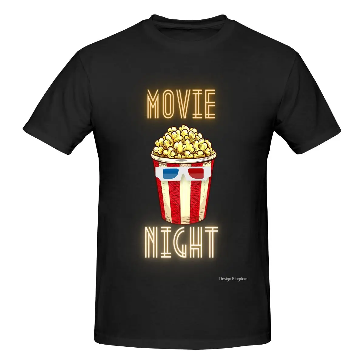 Camiseta divertida de noche de película de palomitas de maíz para hombre, camisetas estampadas, camisetas holgadas y ajustadas para mujer