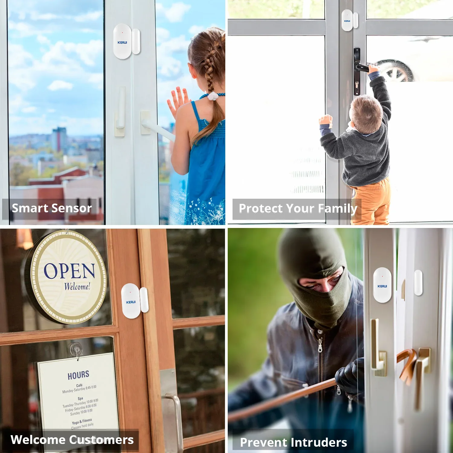 KERUI MC11 433MHz Wireless Window Magnet Sensor Detector Door Sensor For W202 W181 Home Security Alarm System Burglar Anti-theft