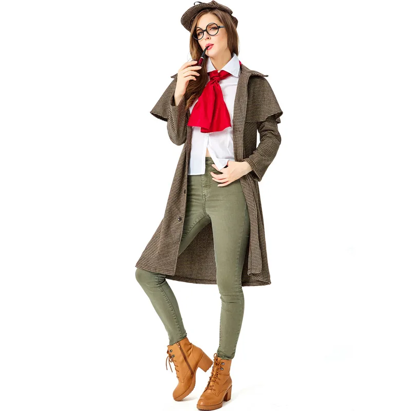 Disfraz de erlo Holmes para Mujer, Cosplay, Disfraz de Película, Disfraz de loween, Talla Adulto, Traje Tradicional Ch...