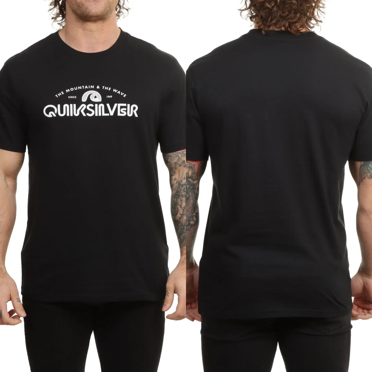 Sommer Neuheit: Quik Surfing Silber-Grafik Baumwoll-T-Shirt, Unisex Kurzarm-Mode-Marken-Shirt, Luxuriöses Casual Vintage T-Shirt – Detail 2