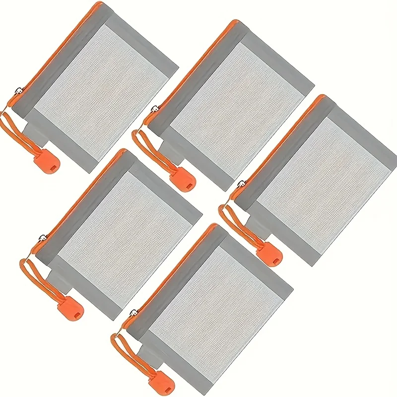 Set of 6 Mini Nylon Zipper Mesh Bags - Portable Storage Pouches for Lipsticks, Headphones, And Documents