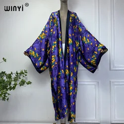 WINYI letnie kimono afrykańska sukienka z nadrukiem plaża boho elegancki kardigan seksowna wakacyjna stroje plażowe dla kobiet na plażę