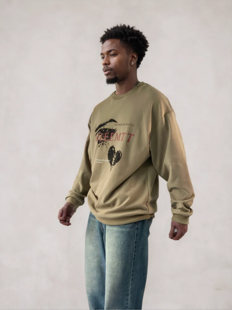 

Thick Cotton Spring Streetwear Screen Printing Sweatshirt Pattern Unisex Pullover Men Hoodie