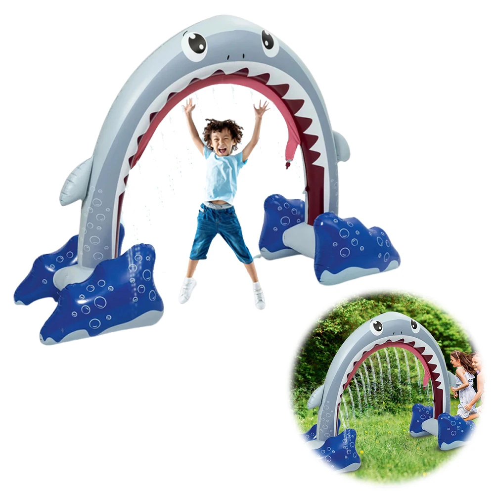 

Inflatable Shark Sprinkler Arch Water Spray Arch Bridge Novelty Giant Shark Sprinkler Blow Up Water Sprinkler for Outdoor Play