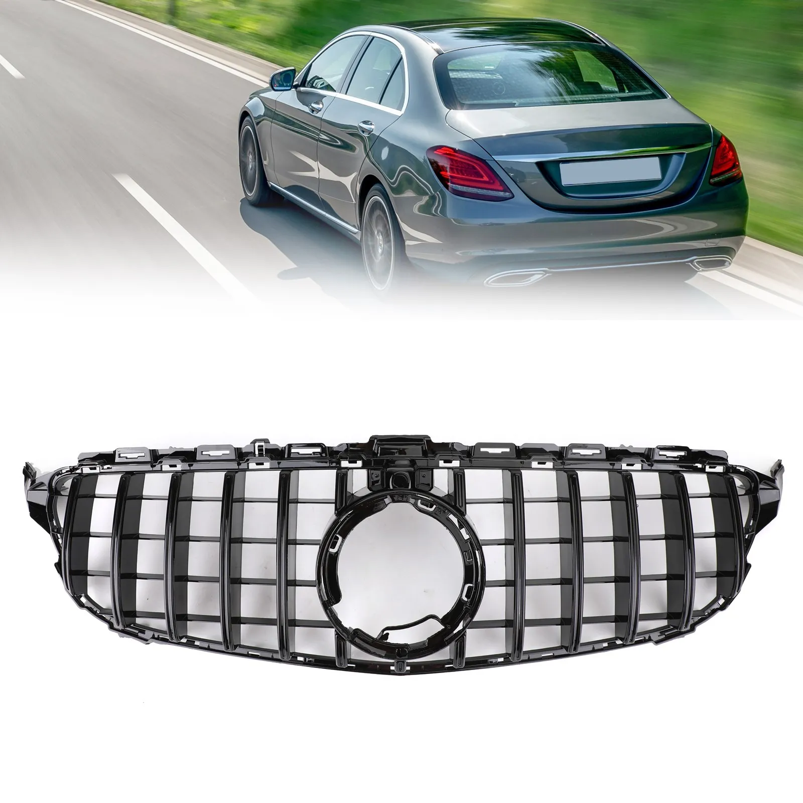 Artudatech GTR Style Grill Grille W/Camera fit Mercedes-Benz W205 C205 A205 2019-2021