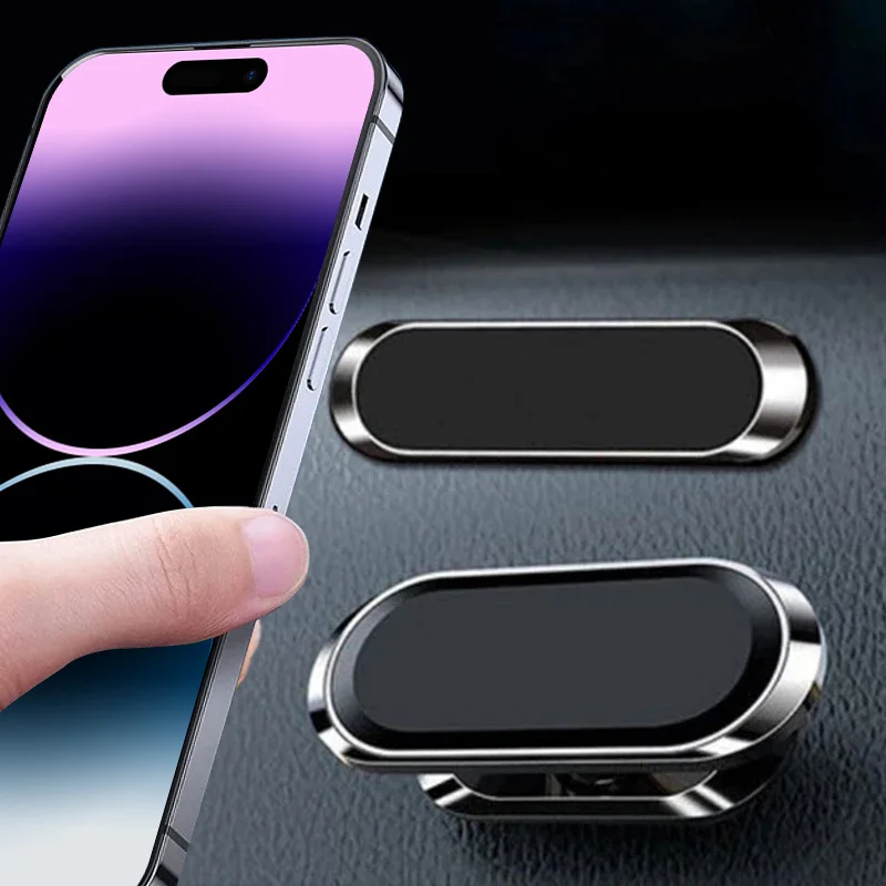 Oppselve Magnetic Car Phone Holder Rotatable Mini Strip Shape Stand For Huawei Metal Strong Magnet GPS Car Mount for iPhone 13